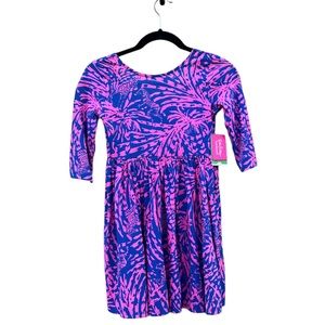 Lilly Pulitzer Mini Evelyn Dress Sapphire Blu Rollin In The Grass Large NWT